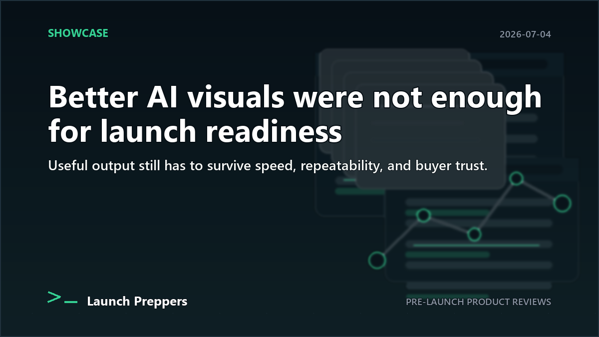 Launch Preppers article header: Better AI visuals were not enough for launch readiness