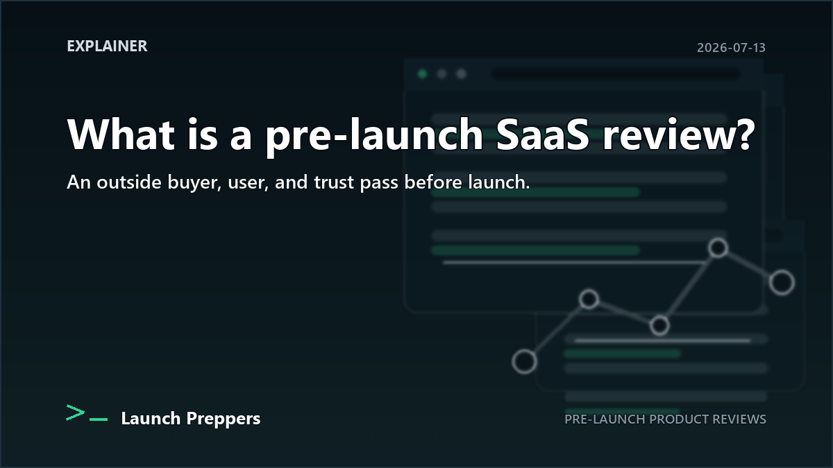 Launch Preppers article header: What Is a Pre-Launch SaaS Review?