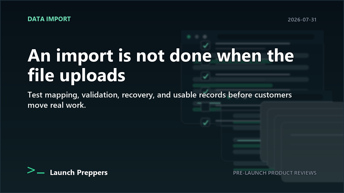 Launch Preppers article header: The SaaS Data Import Checklist