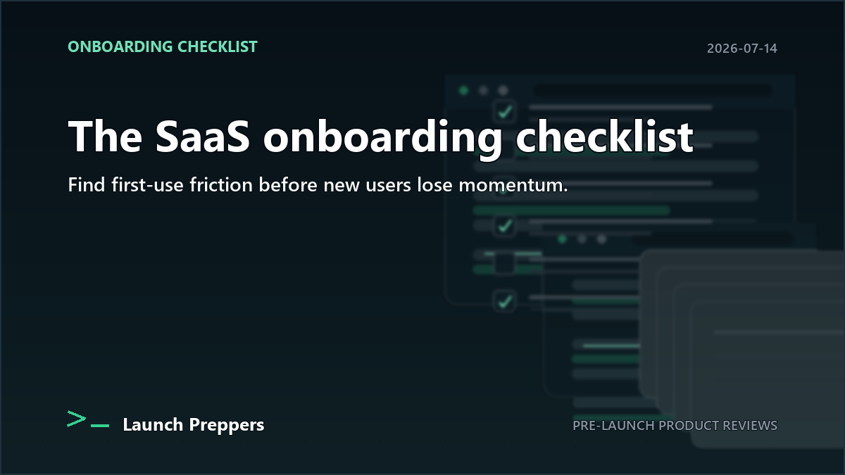 Launch Preppers article header: The SaaS Onboarding Checklist