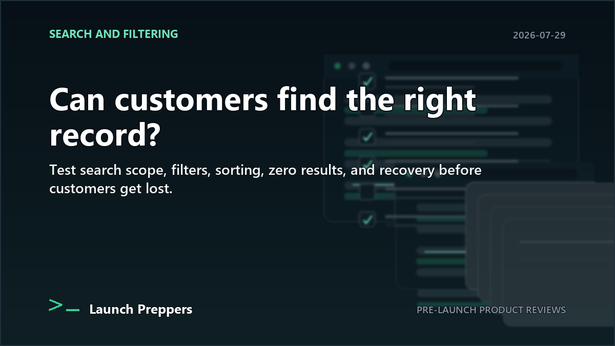 Launch Preppers article header: The SaaS Search and Filtering Checklist